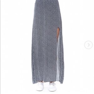 Brandy Melville navy floral skirt with slit